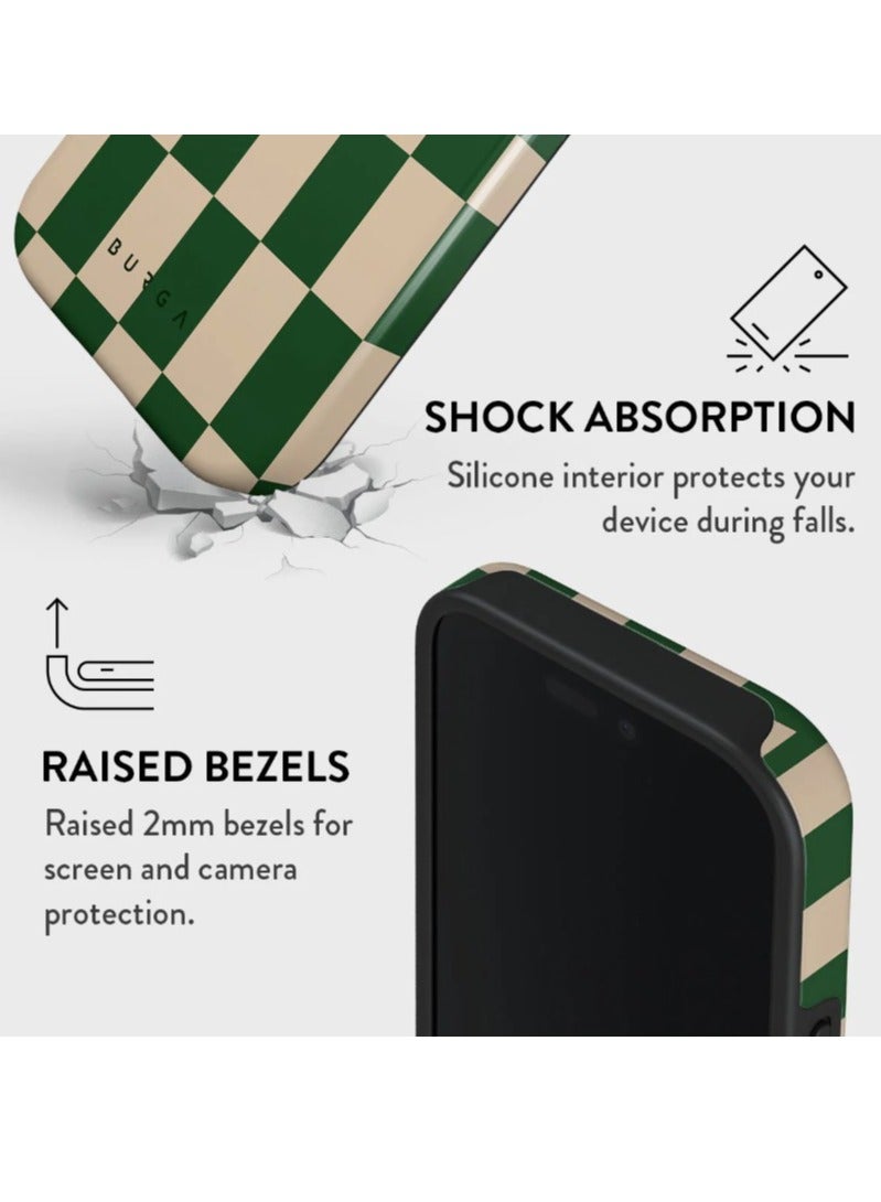 بورجا جراب آيفون  برو بريميوم بتصميم آيفي ليج، حماية هجينة بطبقتين، غلاف صلب وسيليكون، مقاوم للخدش والصدمات، حواف مرتفعة لحماية الشاشة والكاميرا، غطاء هاتف محمول - Image 4