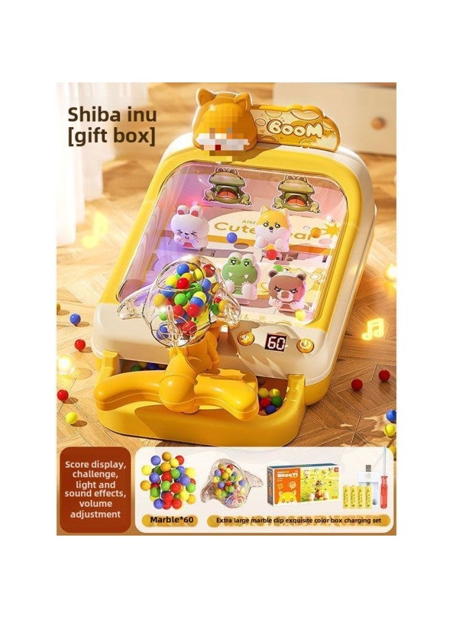 2025 Electric Pinball Machine Shooting Game Machine Beads Puzzle Concentration Parent-child-Specification:[exquisite Gift Box] Yellow Shiba Inu Pinball Machine 60 Beads - Rechargeable Version - Image 1