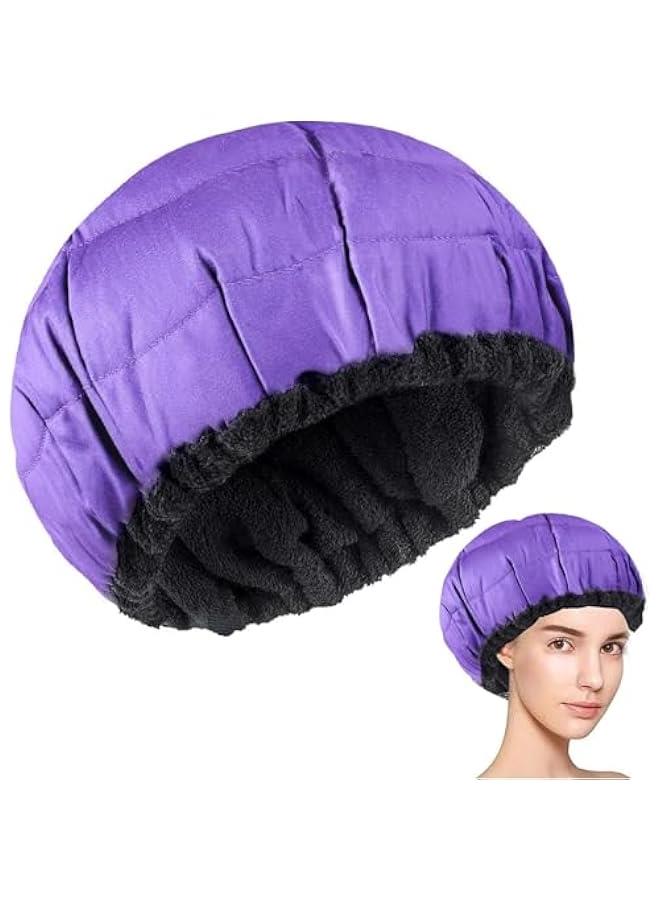 TRASSLE Microwavable Treatment Steaming Heat Cap, Cordless Deep Conditioning Heat Cap for Thermal Spa Curly Hair, 100% Natural Cotton Flaxseed Seed Interior - Image 1
