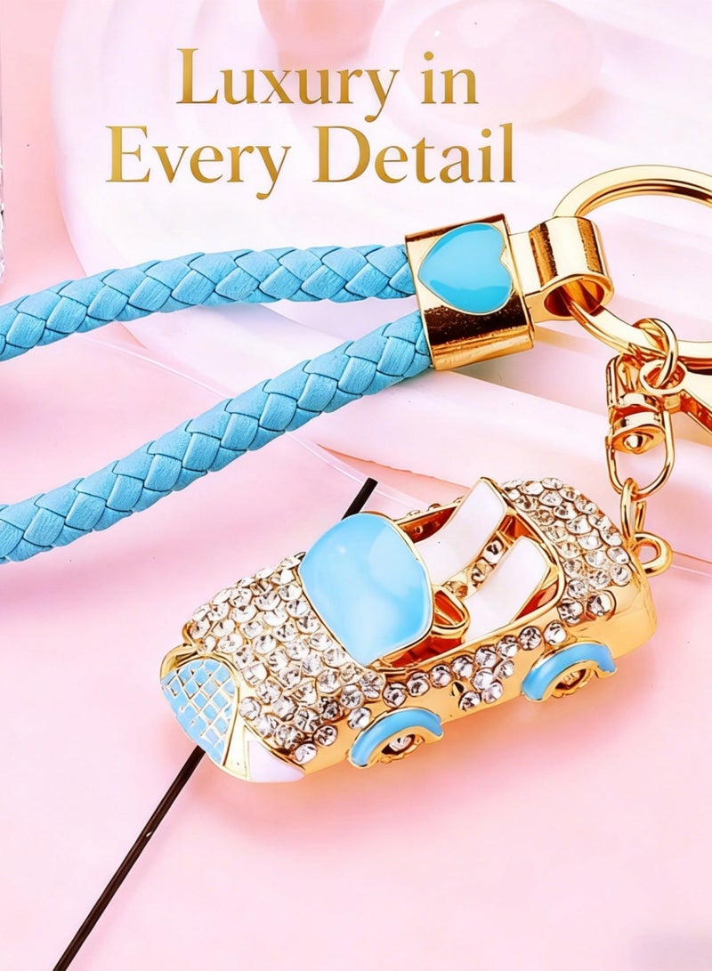 مقفل مفتاح مصغر بلوري لامع – ملحق سيارة عصري بحامل سرخس لنساء والرجال - Image 1