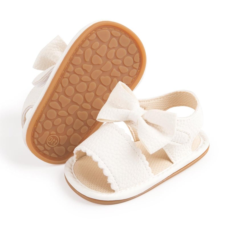 Babelvit Infant Baby Girl Boy Sandals Comfort Premium Summer Outdoor Casual Beach Shoes with Flower Bowknot Anti Slip Rubber Sole Newborn Toddler Prewalker First Walking Shoes - Image 1