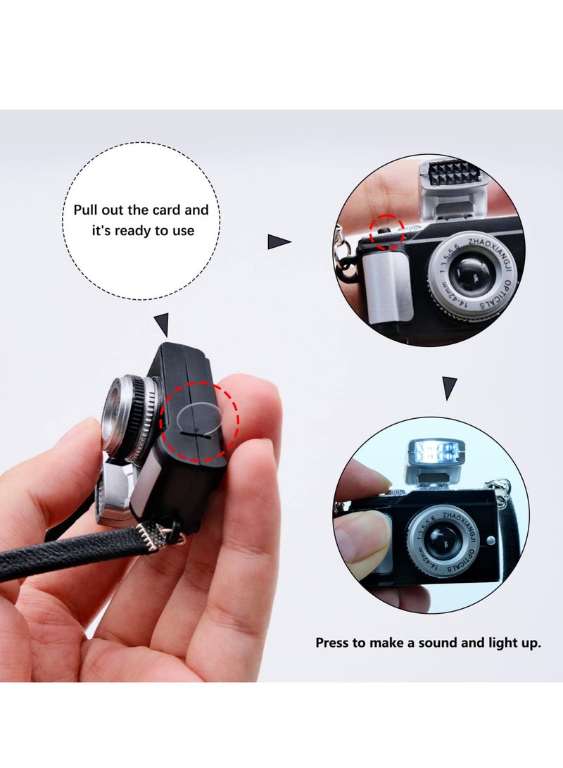 KASTWAVE 2Pcs Mini Camera for Dolls, 1:4 Scale Miniature SLR Camera Ornament Vintage Mini Camera Dollhouse Decoration Accessories with Flash and Shutter Sound - Image 3