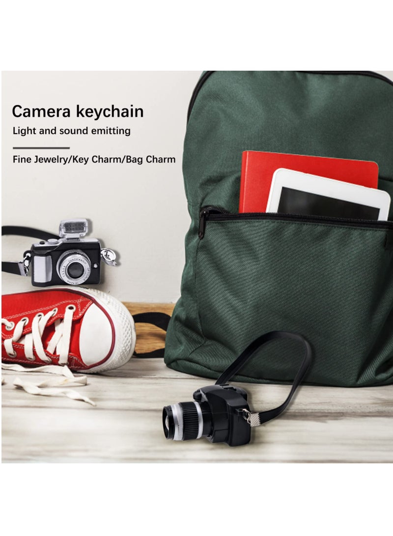 KASTWAVE 2Pcs Mini Camera for Dolls, 1:4 Scale Miniature SLR Camera Ornament Vintage Mini Camera Dollhouse Decoration Accessories with Flash and Shutter Sound - Image 4