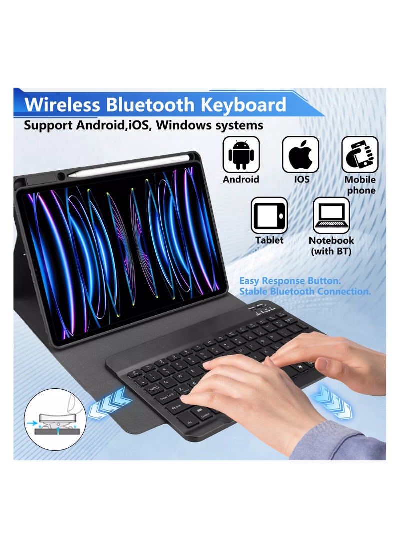 TWEGGON keyboard Case for Apple iPad Pro 11inch 4th/3rd/2nd/1st Generations 2022/2021/2020/2018 Models with Pen Holder Black  - Image 3