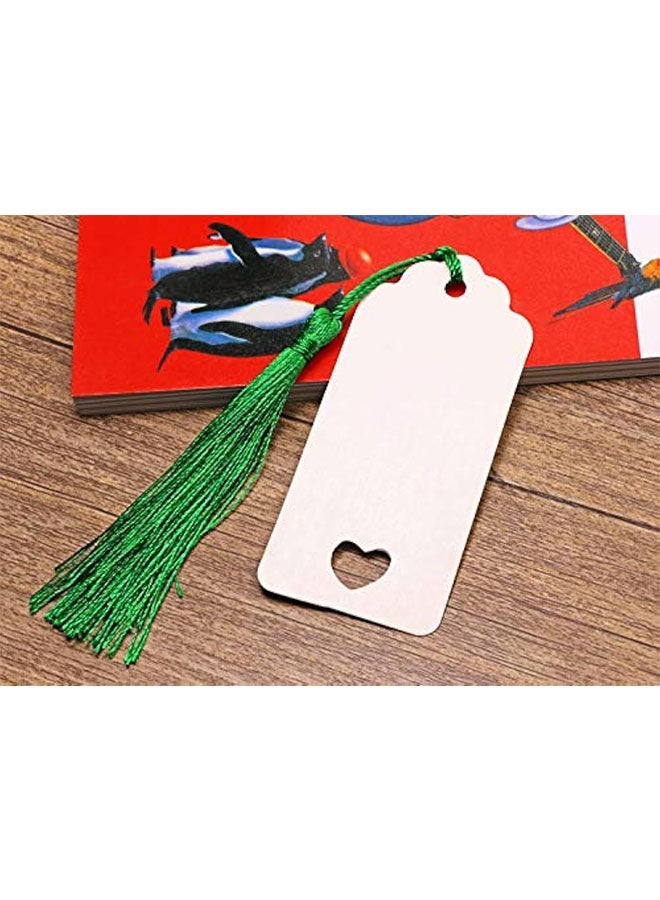 Mini Silky Handmade Soft Flossy Bookmark Tassels with Cord Loop for Keychain Earring Jewelry Making, Souvenir, Graduation, Clothing Sewing, Gift Tag DIY Craft Projects, 20PCS (Green) - Image 4