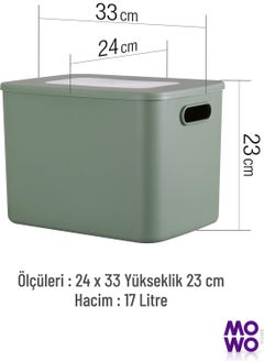 Mowo Home Retro Box Green Color 17 Lt Multi-Purpose Organizer Box with Lid, Storage Box, Organizer, Storage  - Image 3