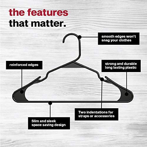 PROTOWARE 10 Pieces Clothe Hangers for Wardrobe - Space Saving Cupboard Storage Organizer - Plastic Hanger Set for Saree, Shirt, Dress (Black) - Image 3