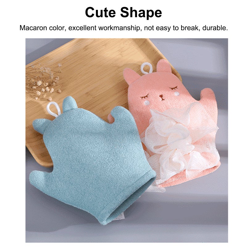Bath Towel Sponge Loofah Back Scrubber Body Exfoliator Bathing Mittens Shower Soft Skin Care Face Body Wash Massage Spa Mitt for Adult and Kids - Image 3