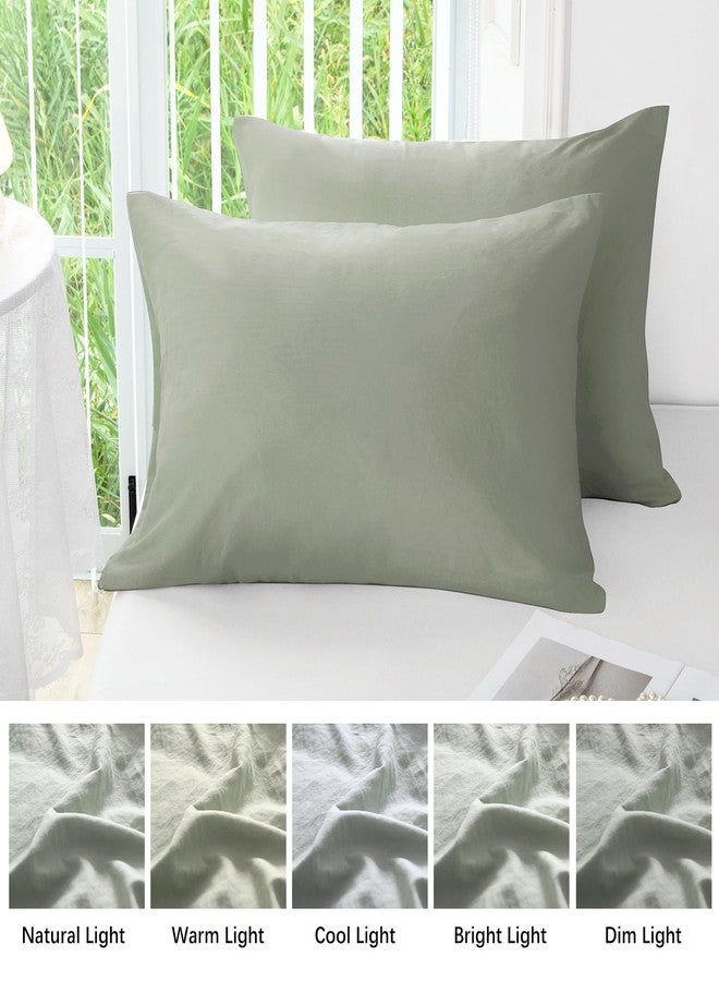 MILDLY Standard Pillowcases Mist Sage - 100% Washed Microfiber Super Soft and Cozy Pillow Cases Set of 2 with Envelope Closure 20x26 Inches - Image 4