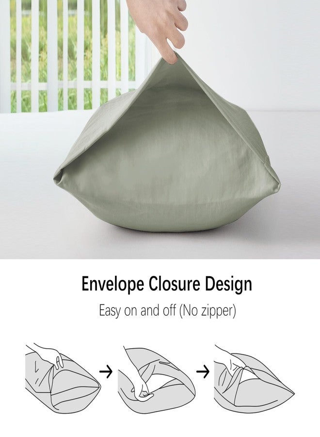 MILDLY Standard Pillowcases Mist Sage - 100% Washed Microfiber Super Soft and Cozy Pillow Cases Set of 2 with Envelope Closure 20x26 Inches - Image 5