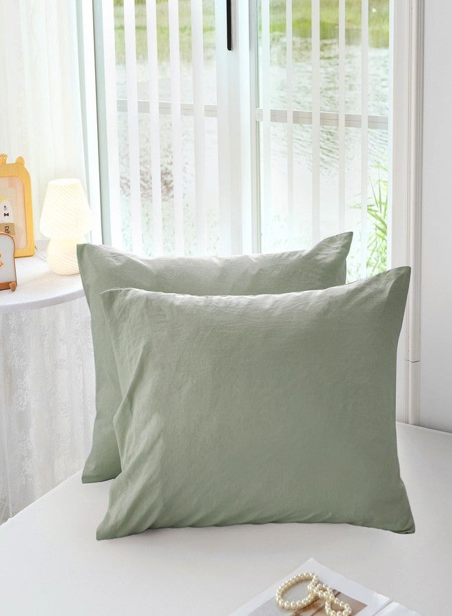MILDLY Standard Pillowcases Mist Sage - 100% Washed Microfiber Super Soft and Cozy Pillow Cases Set of 2 with Envelope Closure 20x26 Inches - Image 1