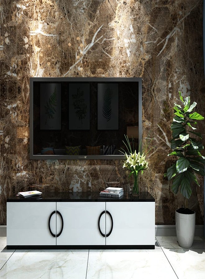 TOTIO Brown Marble Contact Paper Textured Brown Granite Wallpaper Peel Stick Countertop Contact Paper Removable Waterproof Adhesive Thick Matte Marble Look Wall Paper Roll Kitchen Table Vinyl Wrap - Image 4