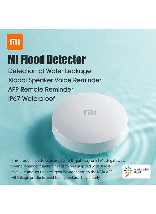 Xiaomi - Water Sensor Smart App Leak and Drip Alert Leak Detector Flood Sensor Alarm BT Water Detector App Alerts Easy to Install Remote Waterproof Leak Sensor - Image 1