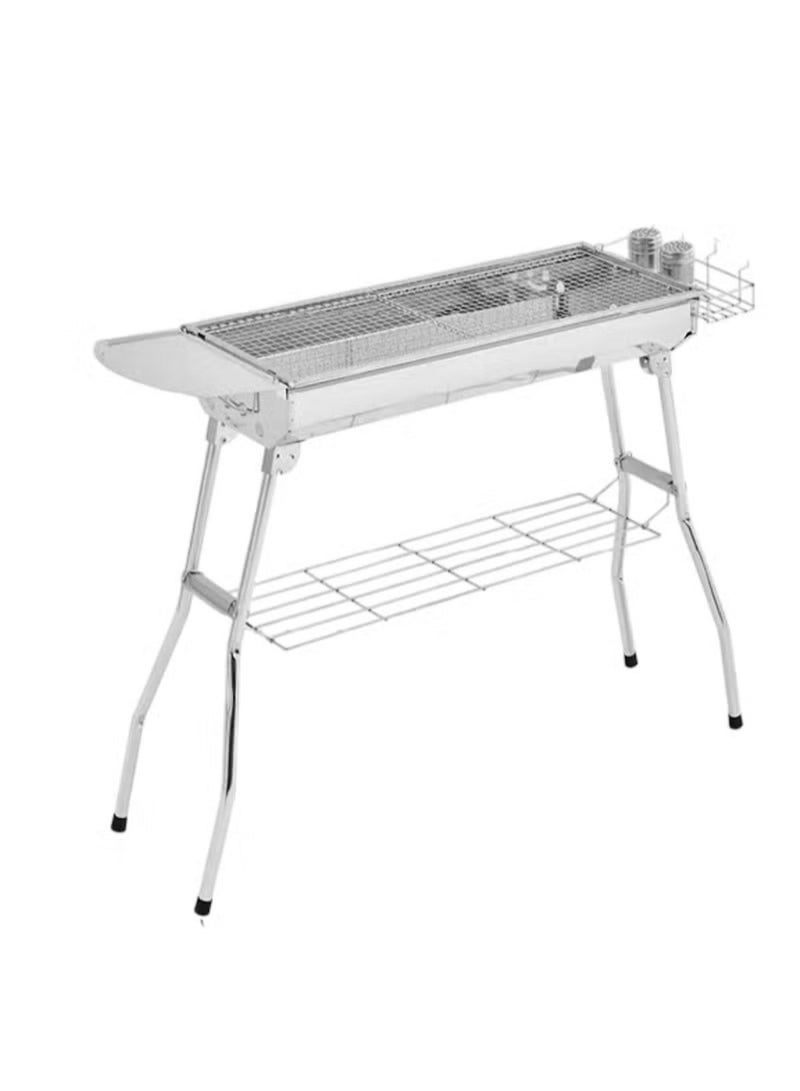 Huitich 100CM Portable Stainless Steel Charcoal BBQ Grill with Storage Rack (100×28×76 CM) - Image 1