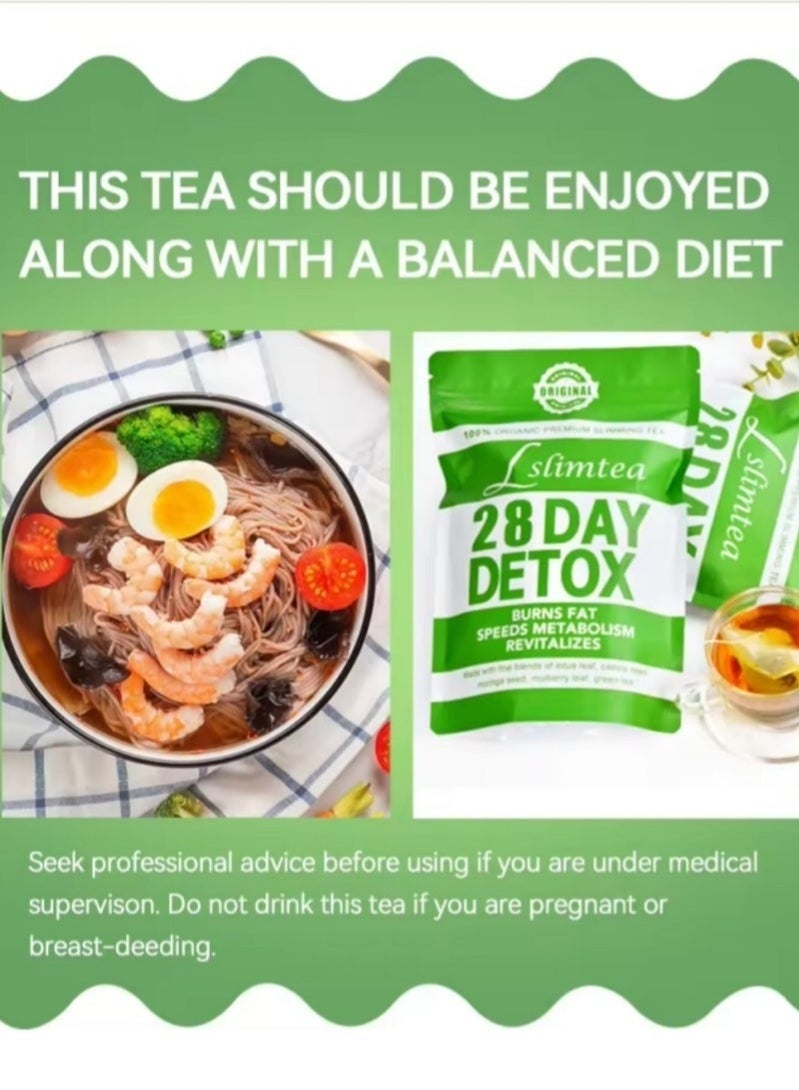 شاي ذكي شاي تخفيف الوزن العضوي لمدة 28 يومًا: يعزز هضم الدهون وامتصاصها، يساعد على حركة الأمعاء، يدعم صحة المعدة، يساعد على الهضم، يقلل من تراكم الدهون البطنية​ - Image 5