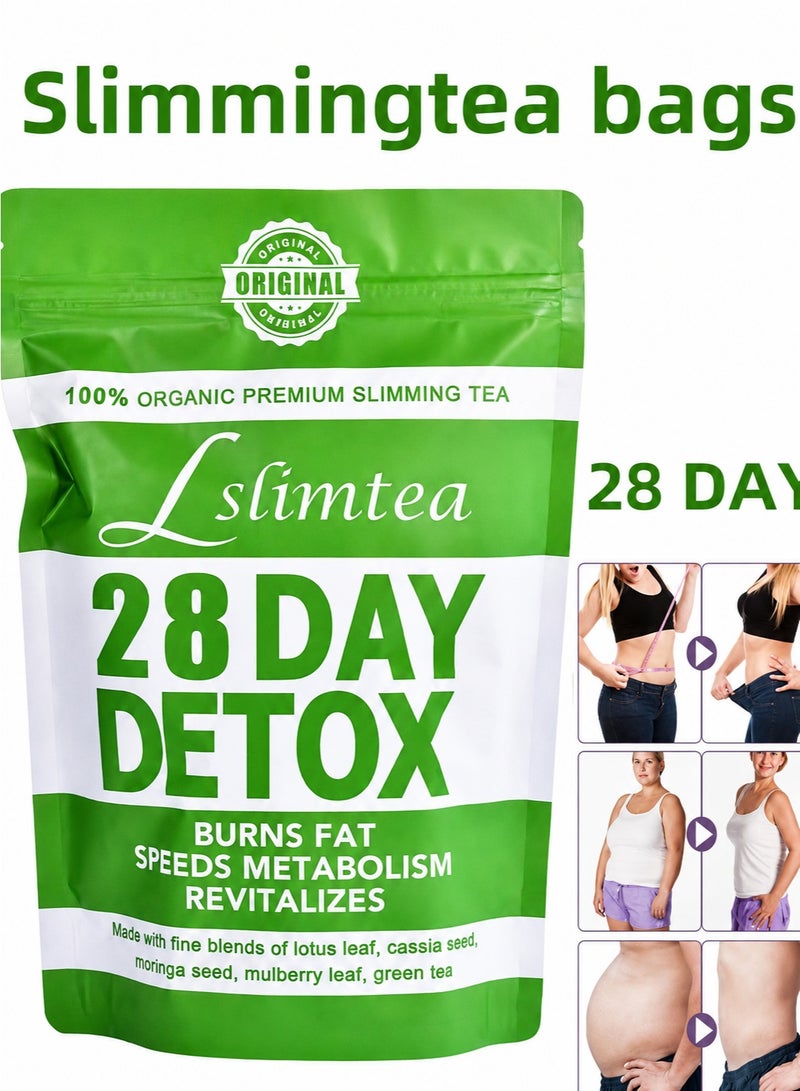 Slimtea 28-Day Organic Weight Loss Tea - Promotes Fat Digestion & Absorption, Aids Bowel Movement, Supports Stomach Health & Reduces Abdominal Fat​ - Image 1