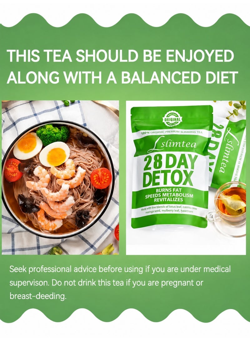 Slimtea 28-Day Organic Weight Loss Tea - Promotes Fat Digestion & Absorption, Aids Bowel Movement, Supports Stomach Health & Reduces Abdominal Fat​ - Image 5