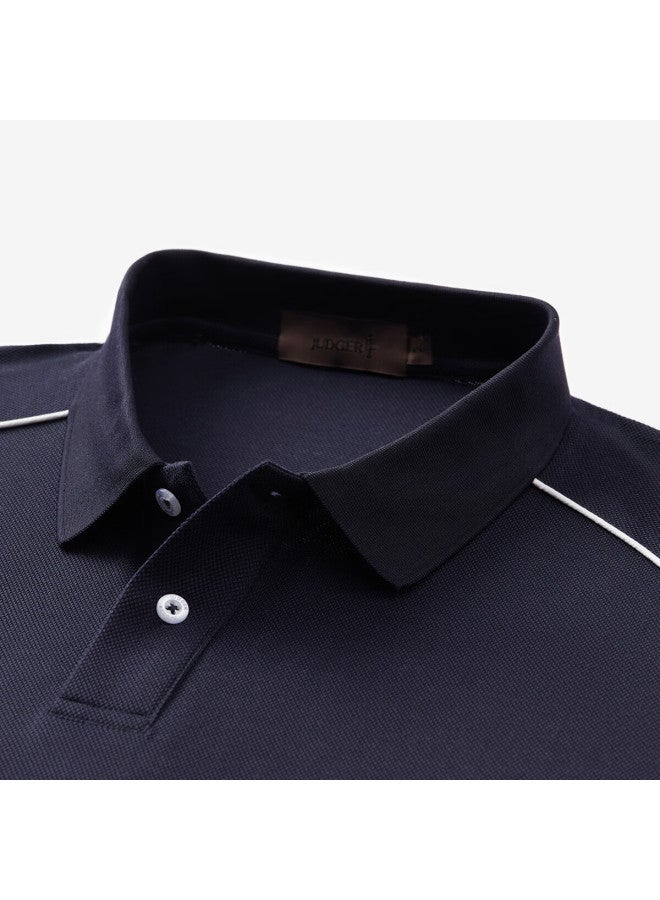 Judger Zhuangji Short-sleeve T-shirt For Men, Summer Tencel Business Casual Cool-feeling Contrasting Color Lapel Polo Shirt - Image 2