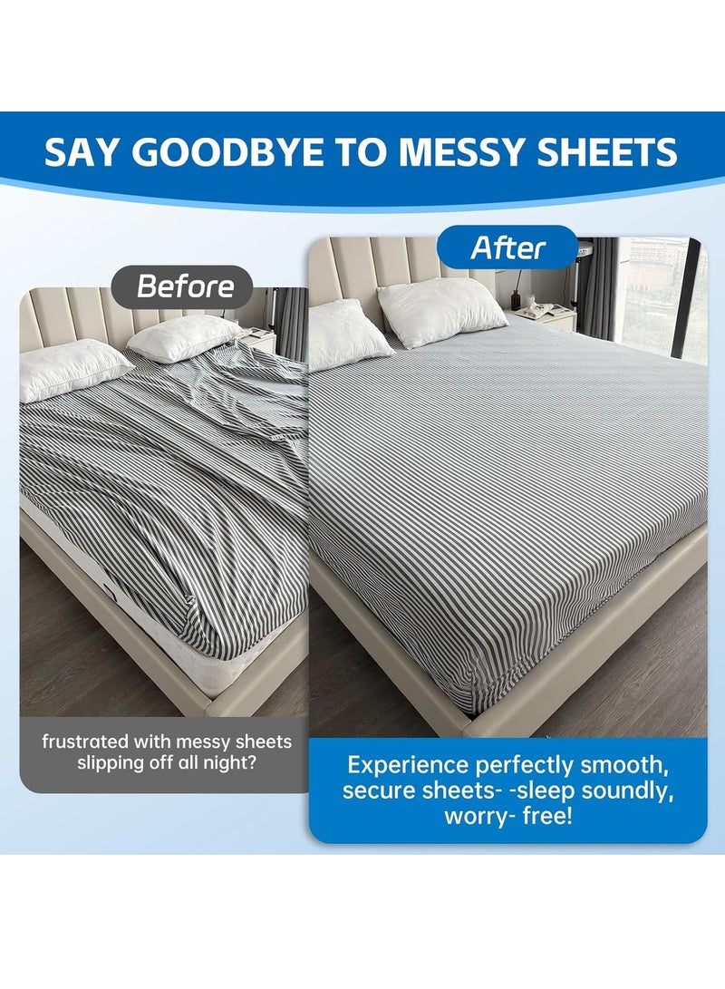 DIOTTI 8 Pack  Bed Sheet Holders with Locks – Keep Sheets Tight and Firm in Place, Adjustable Straps for All Bed Sizes  - Image 3