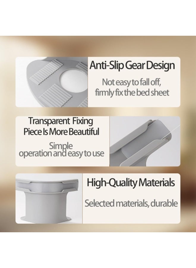 ديوتي مجموعة من 8 حاملات ملاءات سرير متينة، أحزمة قابلة للتعديل للحفاظ على ملاءات السرير مشدودة ومنع تجاعيدها، مناسبة لمراتب التوأم، الملكة، والكينج. - Image 2