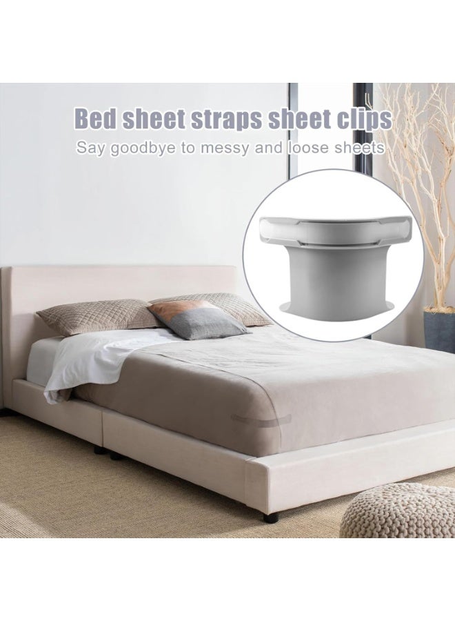ديوتي مجموعة من 8 حاملات ملاءات سرير متينة، أحزمة قابلة للتعديل للحفاظ على ملاءات السرير مشدودة ومنع تجاعيدها، مناسبة لمراتب التوأم، الملكة، والكينج. - Image 4