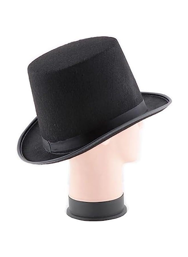 Black Top Hat 2pcs Hats in Bulk Negras Para Hombres Black Outfit Birthday Hat Felt Plastic Magician Hats Props Party Felt Crafts Clothing Apparel Women's Cosplay Mens Top Hats - Image 1