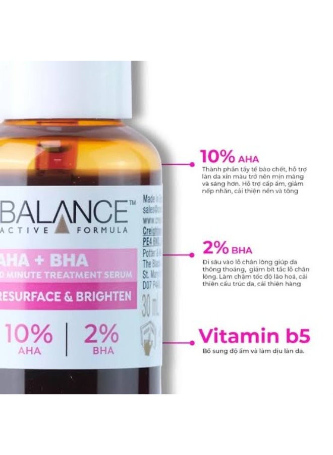 Balance Active Formula AHA 10% + BHA 2% Retexturising Serum - Deep Exfoliation for Brighter Skin, Smooths Texture, Dermatologically Tested, Gentle Yet Effective - 30ml - Image 3