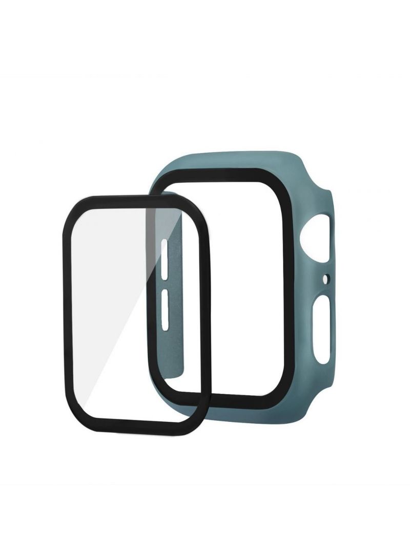 نيبمينينت غطاء حماية واق للساعة الذكية مع لاصقة مدمجة للشاشة لساعة أبل مقاس 42 مم 42ملليمتر أخضر داكن/أسود/شفاف