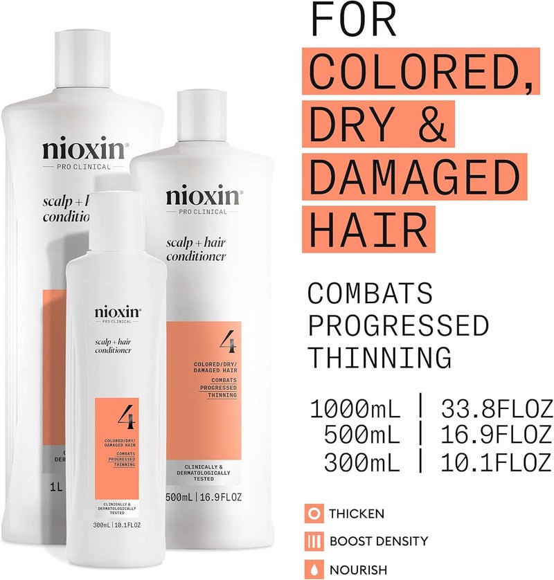 Nioxin System 4 Scalp Therapy Conditioner for Fine, Colored, and Damaged Hair - 16.9 Ounce - Image 3