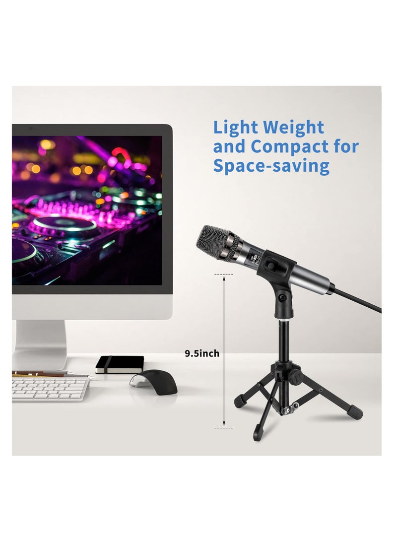 KASTWAVE - Adjustable Microphone Stand, Portable Foldable Tripod with Mic Clip Holder, Suitable for Dynamic Microphone Like Shure SM58 PGA48 Samson Q2U Blue Yeti - Image 1