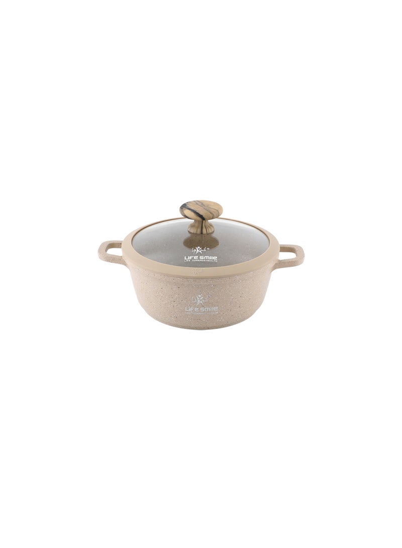 Life Smile Lifesmile 16cm Granite Nonstick Soup Pot with Lid – Induction Base, Easy Clean, 1.3L - Image 1