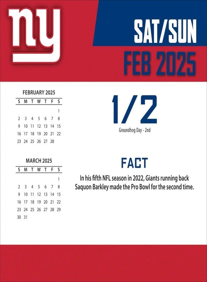 Turner Licensing, NFL New York Giants 2025 Desk Calendar - Image 3