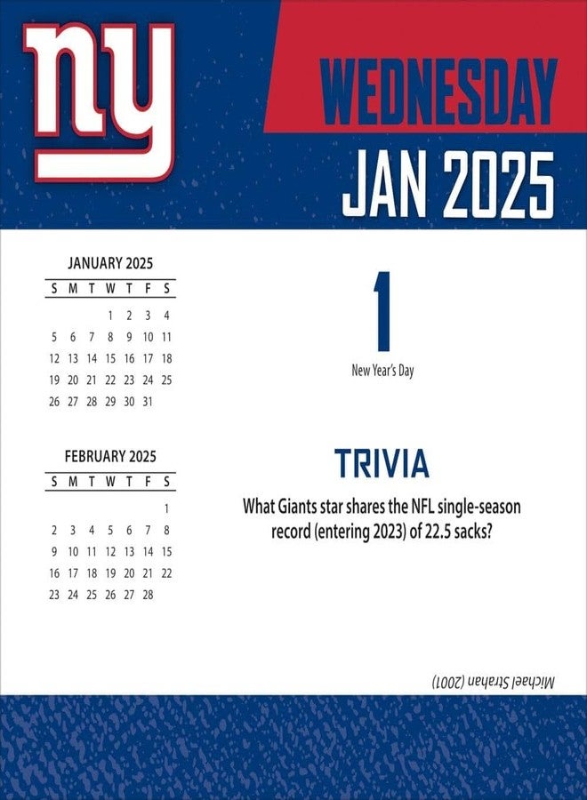 Turner Licensing, NFL New York Giants 2025 Desk Calendar - Image 2