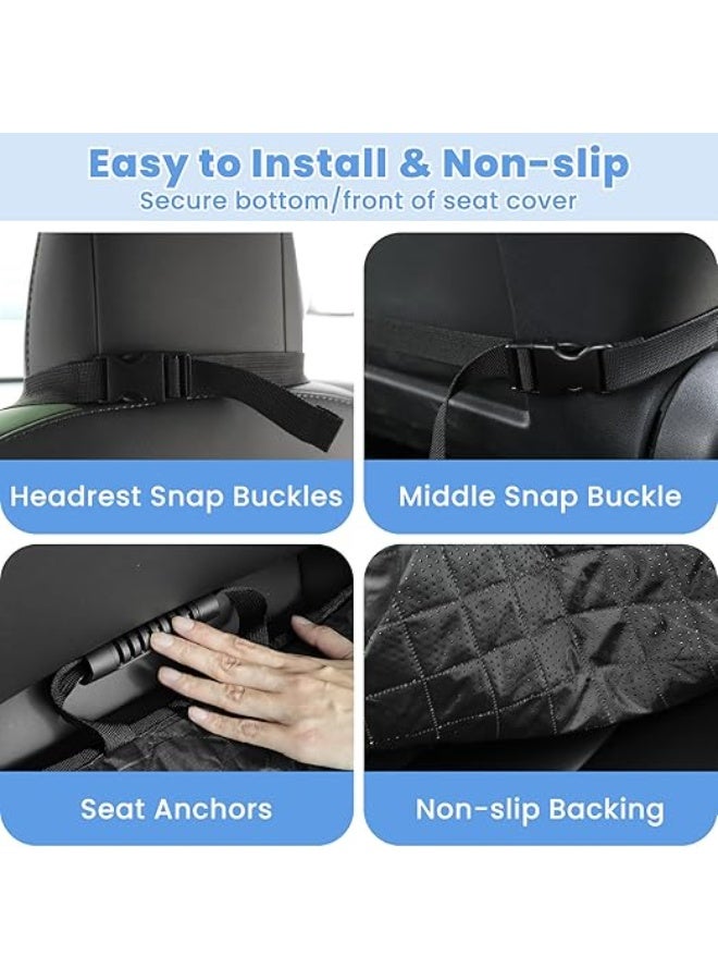 Dog Car Seat Covers, Waterproof Front Seat Cover for Dogs, Scratch-Proof, Nonslip Pet Passenger Seat Cover Protector, Universal Fit for Cars Trucks SUVs, Standard Size, Black - Image 5
