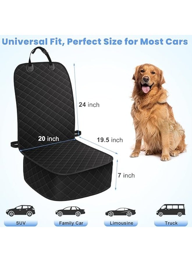 Dog Car Seat Covers, Waterproof Front Seat Cover for Dogs, Scratch-Proof, Nonslip Pet Passenger Seat Cover Protector, Universal Fit for Cars Trucks SUVs, Standard Size, Black - Image 4