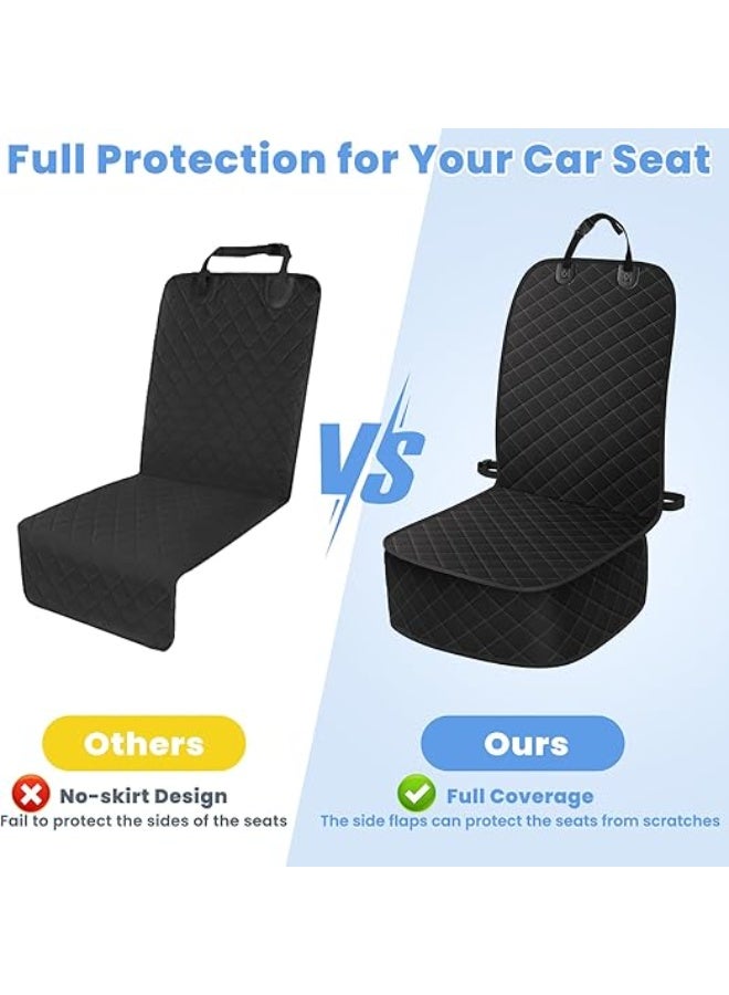 Dog Car Seat Covers, Waterproof Front Seat Cover for Dogs, Scratch-Proof, Nonslip Pet Passenger Seat Cover Protector, Universal Fit for Cars Trucks SUVs, Standard Size, Black - Image 2