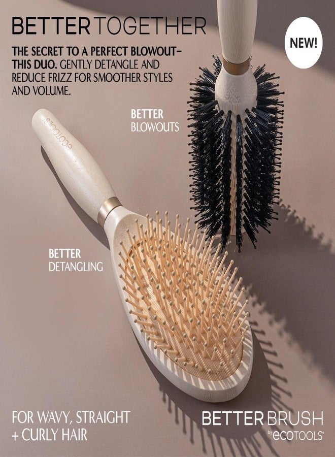 EcoTools Shine Activating Detangler Hairbrush, Brush For Wet Or Dry Hair, Gently Detangle & Style Hair, Heat Safe Paddle Brush, Flexible Bristles, Renewable Bamboo, Vegan & Cruelty-Free, 1 Count - Image 5