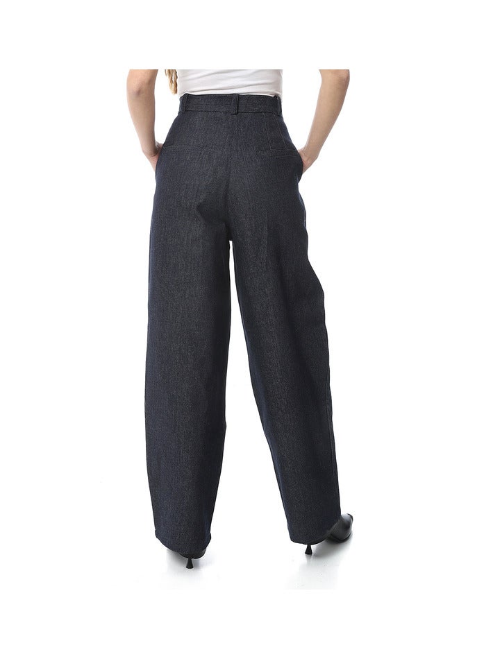 Mr.joe MR Joe tailored Cut Straight Wild Pants for Women - Dark Blue Denim 2722  - Image 3