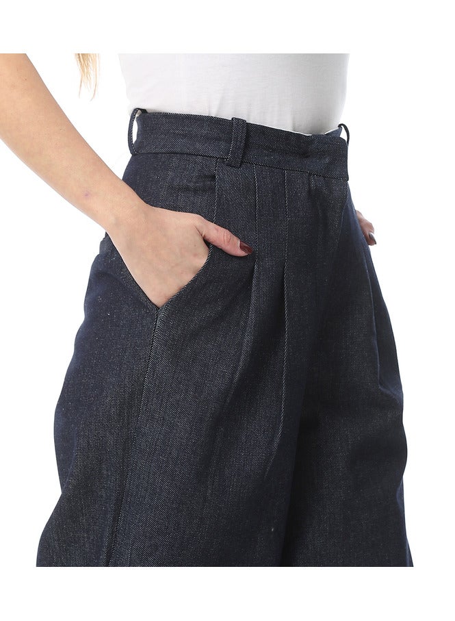 Mr.joe MR Joe tailored Cut Straight Wild Pants for Women - Dark Blue Denim 2722  - Image 4