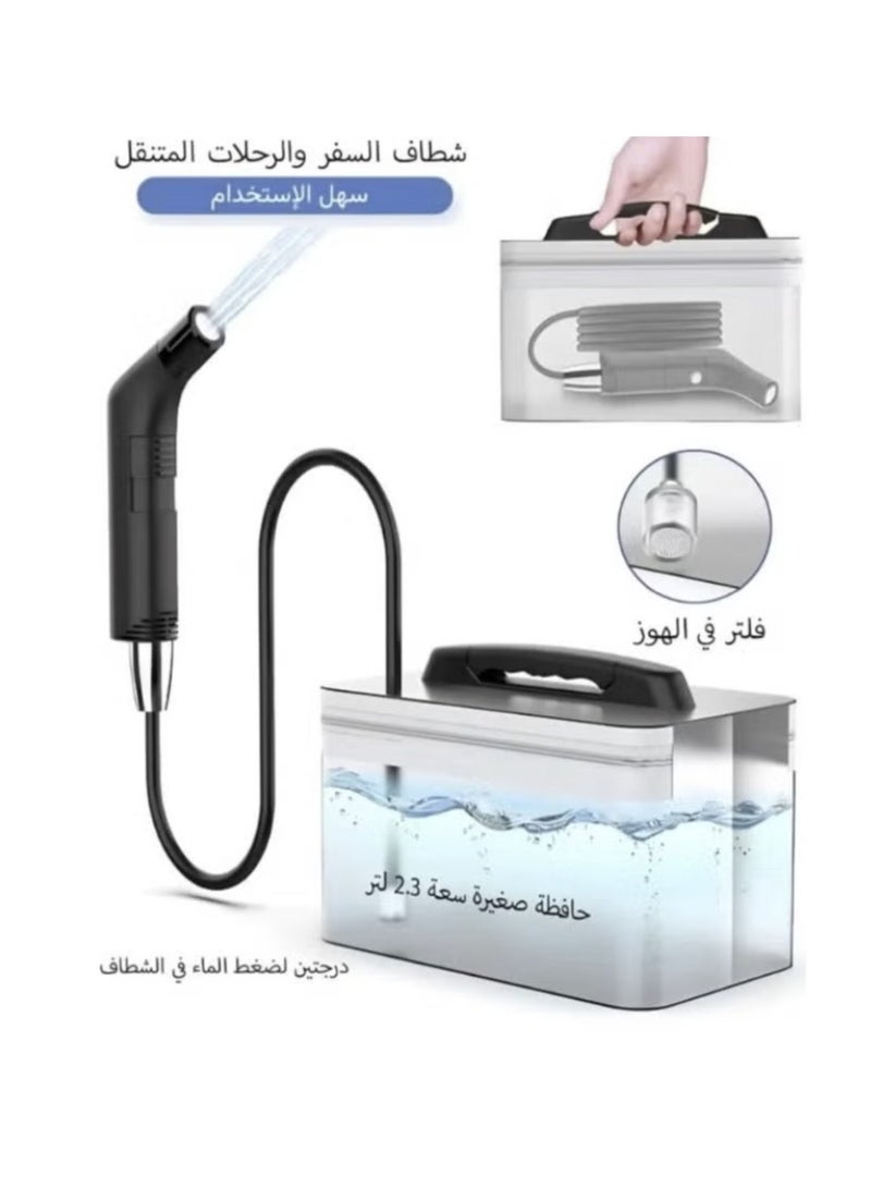 دينكس بخاخ بيديه شخصي محمول للسفر الخارجي كهربائي قابل لإعادة الشحن لتنظيف المرحاض مع 2.3 لتر من الماء - Image 3