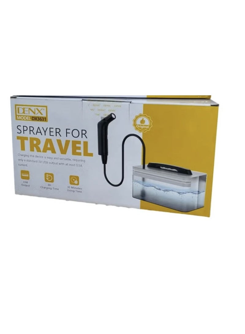 دينكس بخاخ بيديه شخصي محمول للسفر الخارجي كهربائي قابل لإعادة الشحن لتنظيف المرحاض مع 2.3 لتر من الماء - Image 2