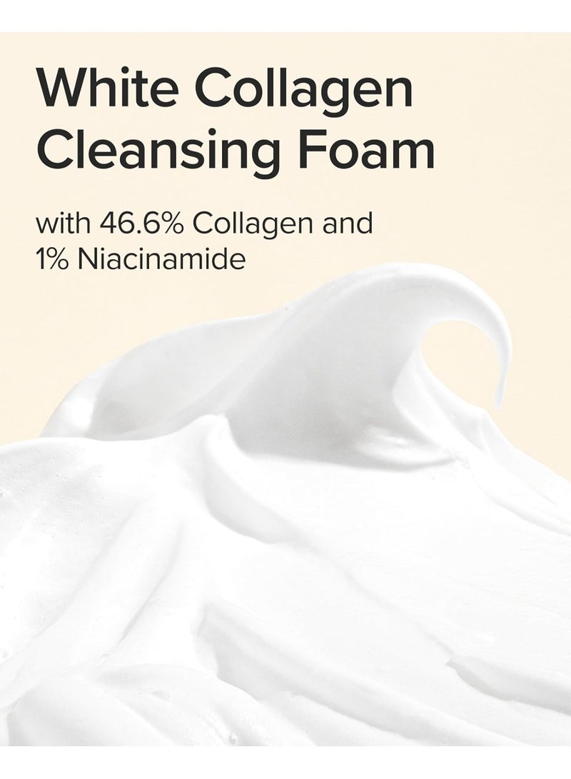 MARY & MAY Mary&May White Collagen Cleansing Foam | Collagen & Niacinamide | Firming Cleanser for Smooth, Radiant Skin | Double Cleanse | Gentle for Sensitive Skin | Korean Skincare (150ml / 5.07 fl oz) - Image 2