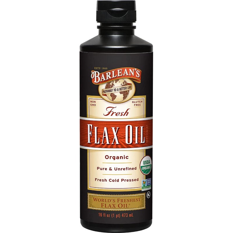 Barleans Organic Flaxseed Oil Liquid from Cold Pressed Flax Seeds 7640mg ALA Omega 3 Fatty Acid Supplement for Joint and Heart Health Vegan Gluten Free 16 oz