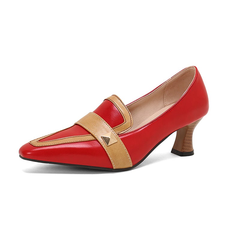 Spring 2024 Fashion Mid-Heel Pointed 32-50 Super Plus Size Wish Foot Set Color Women'S Shoes - Image 1
