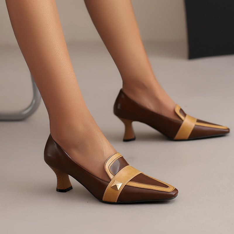 Spring 2024 Fashion Mid-Heel Pointed 32-50 Super Plus Size Wish Foot Set Color Women'S Shoes - Image 2