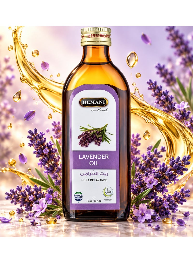 HEMANI Lavender Oil 150ml | Pure Aromatherapy Essential Oil for Stress Relief, Skin & Hair Care - Image 1