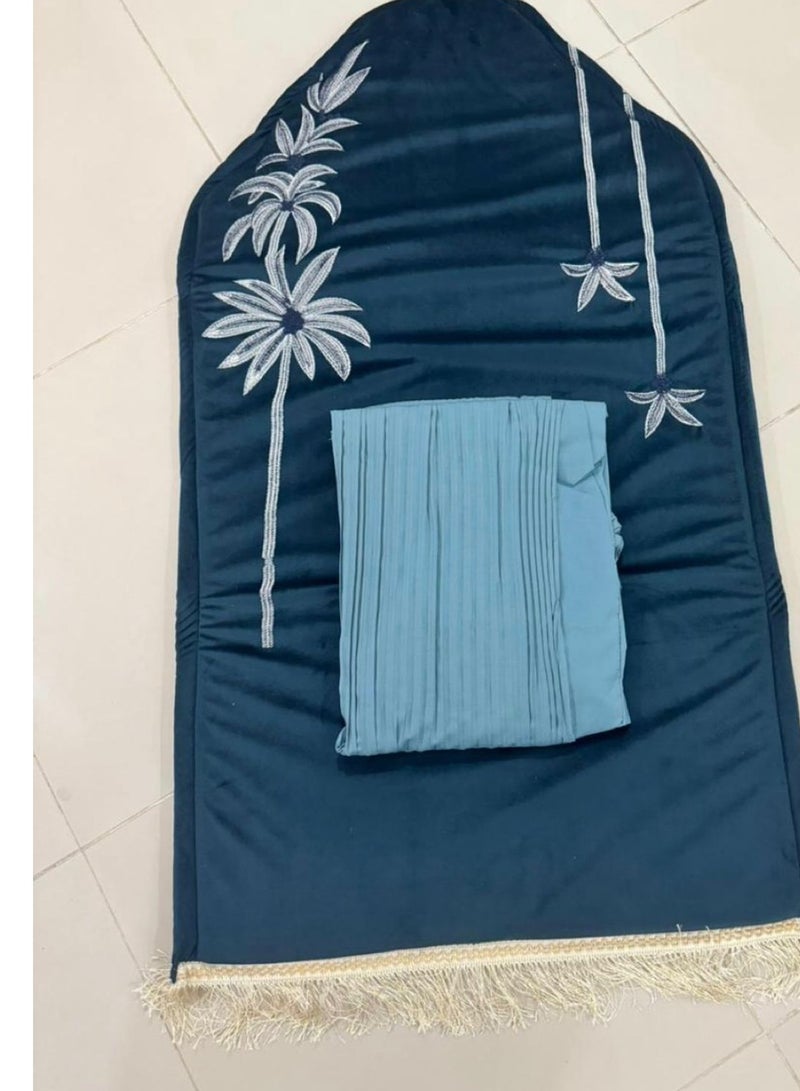 Embroidered padded sponge prayer rug with a crushed rug, excellent cool material - Image 2