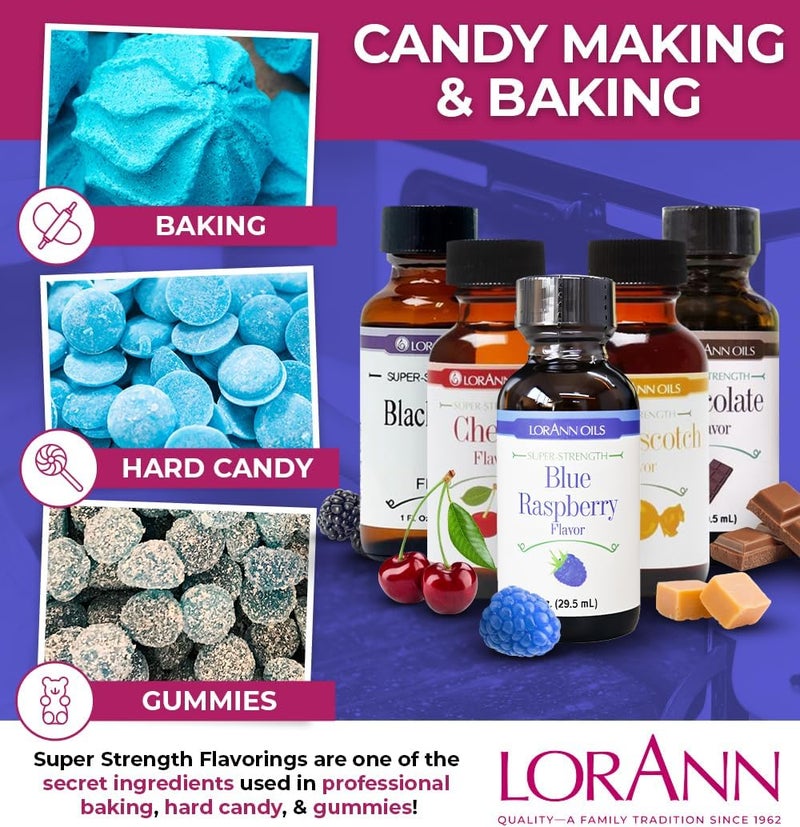 LorAnn Super Strength Blue Raspberry Flavoring Oil - 1 Fl. Oz. (29.5 mL) for Baking, Candy Making, and Flavoring - Image 4