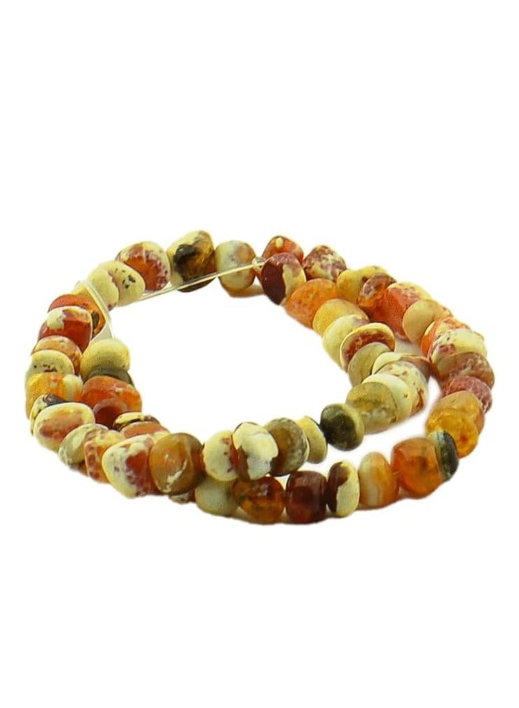 Loose natural stones of orange, brown and yellow gradient agate, rough, cracked and unpolished - Image 1