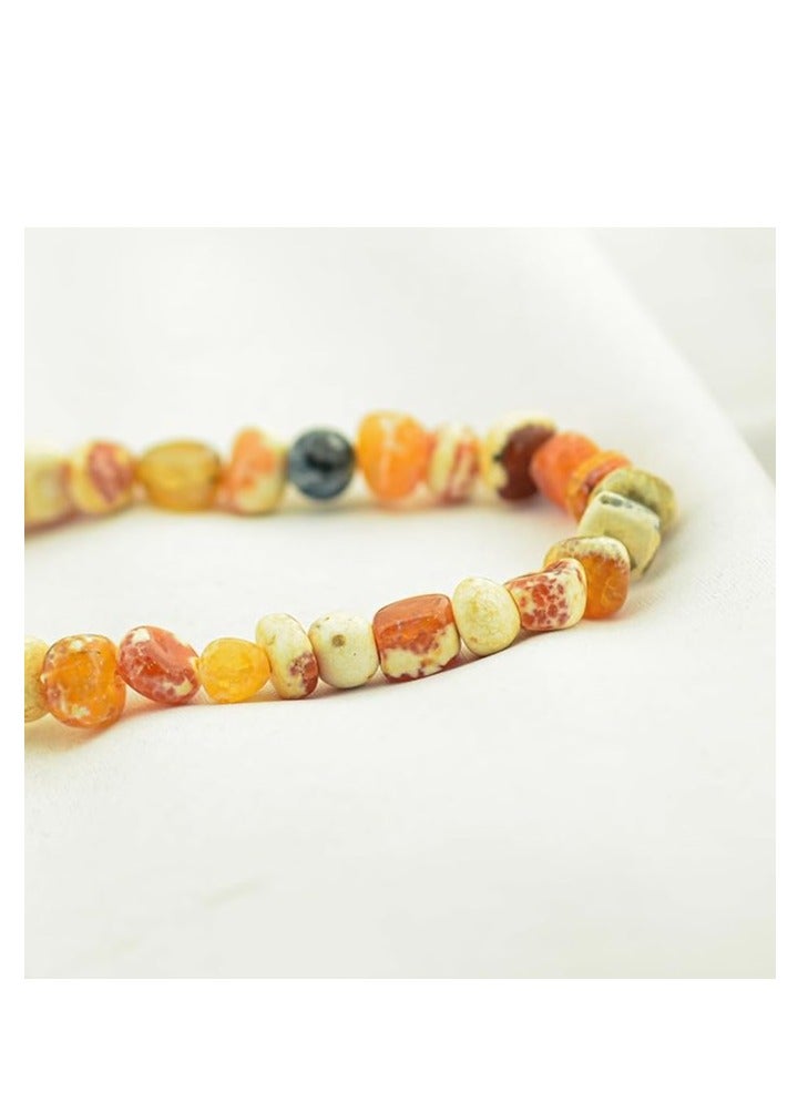 Loose natural stones of orange, brown and yellow gradient agate, rough, cracked and unpolished - Image 3